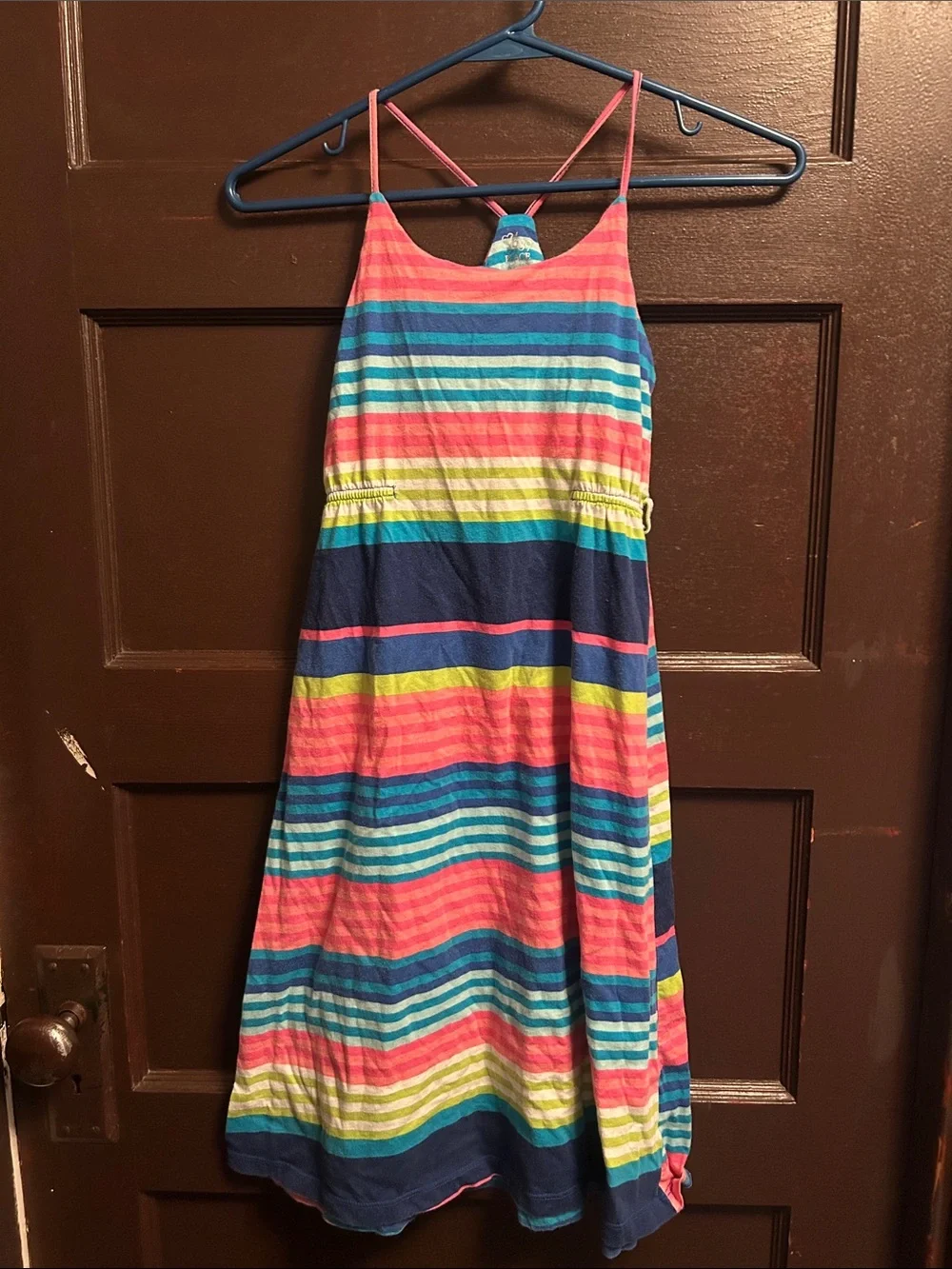 The Children's Place Pink, Blue & Yellow Striped Tank Dress